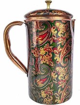 Rastogi Handicrafts Pure Copper Jug Screen Printed pitcher (1 Pitcher) - £28.56 GBP