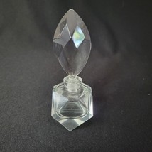 VTG Art Deco Hollywood Regency Crystal Glass Perfume Bottle w/ Faceted S... - $24.74
