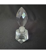 VTG Art Deco Hollywood Regency Crystal Glass Perfume Bottle w/ Faceted S... - £19.46 GBP