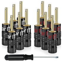 GearIT Banana Plugs for Speaker Wire (6 Pairs, 12 Pieces), Pin Plug Closed Screw - £31.16 GBP