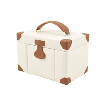 International Ivory Leather 4 Level Multi Compartment Jewelry Box - $199.35