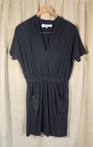 Badgley Mischka MARK+JAMES short sleeve v-neck dress S black knit mini w... - £11.85 GBP