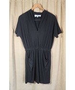 Badgley Mischka MARK+JAMES short sleeve v-neck dress S black knit mini w... - £11.80 GBP