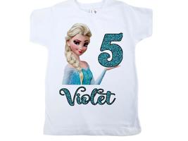 Elsa birthday shirt \ Frozen girl birthday shirt \ Girls Frozen shirts \... - £11.75 GBP
