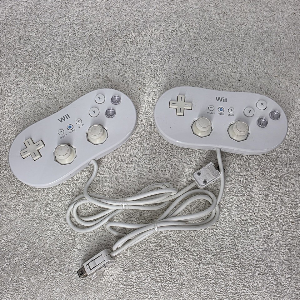 Nintendo Wii RVL-005 Classic Controllers White Wired Genuine Authentic -... - $19.79