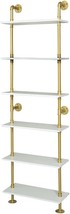 Ziothum 6 Tier Gold Bookshelf, White And Gold Shelves, Modern Shelves Shelf - £137.21 GBP