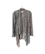 French Laundry Open Front Plaid Cardigan Duster Black White Red Size M - $21.60