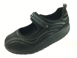 SH27 Skechers US 9.5 Black Shape Ups Sleek Fit Mary Jane Toning Rocker Sneaker - £19.04 GBP