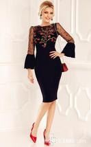 netting embroidered slimming gown lace sheath dress - $58.80