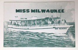 Tarpon Springs Florida c1959 Postcard Miss Milwaukee Deep Sea Fishing Boat - £4.69 GBP