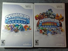 Nintendo Wii Skylanders Spyro&#39;s Adventure 2011 +  Wii Skylanders GIANTS 2012 - £14.76 GBP