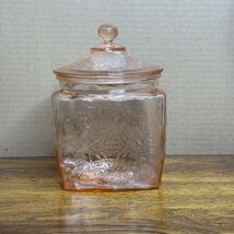 Federal Pink Depression Glass Biscuit Jar Madrid w/ lid Cookie - $58.50