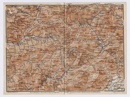 1910 Antique Map Of PANEVEGGIO-PALE Di San Martino Predazzo Agordo Italy Austria - $23.03