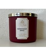 HONEYCRISP APPLE Big 3 Wick Candle Bath &amp; Body Works Autumn Apples Leave... - $23.71