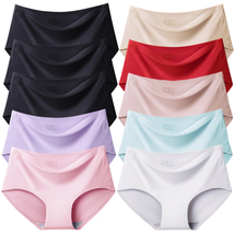 10Pcs/Set Women Seamless Panties Underwear Plus Size Comfortable Ice Silk Panty - £15.52 GBP
