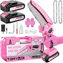 Mini Chainsaw 6-Inch Battery Powered - Pink Cordless Electric Handheld C... - $59.96
