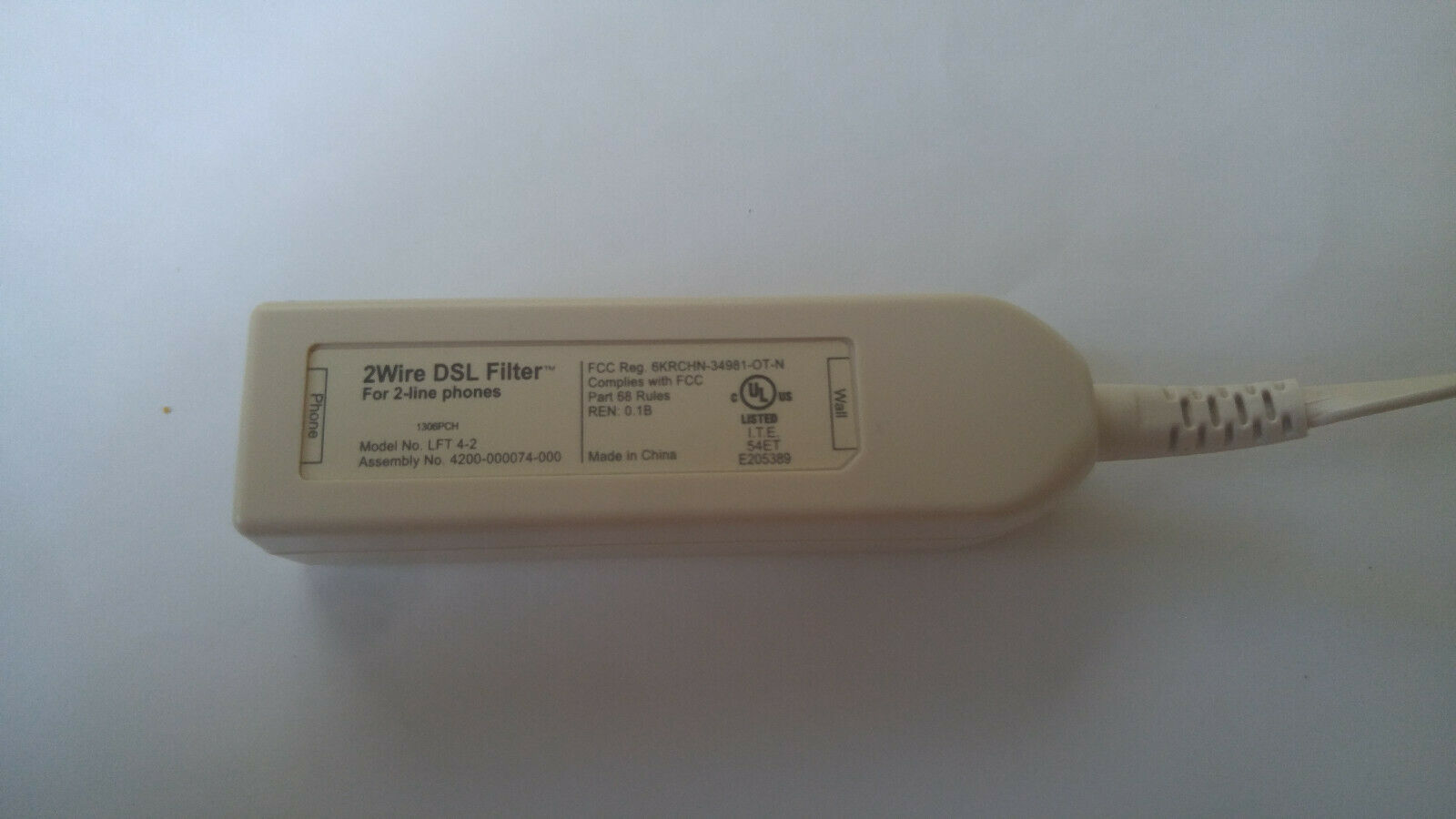 Ewire 2wire DSL Filter for 2-line phones 9.5&quot; long w/Adapter LFT 4-2 - $2.47