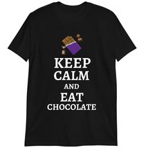 Sarcastic Lover T-Shirt, Keep Calm and Eat Chocolate Shirt Dark Heather - £15.77 GBP+