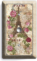 Paris Eiffel Tower Roses Vitage Post Card Light Dimmer V Cable Wall Plates Decor - £9.58 GBP