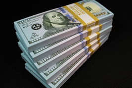 Full Print Prop Movie Money - 10K Prop Money Real Looking New Style Copy $100s - £8.47 GBP