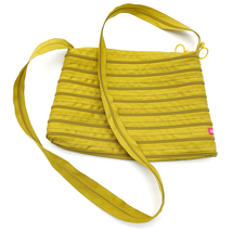 Zip-it Crossbody Bag Chartreuse Yellow Green Zippers Bag Travel Unlined  - $24.11