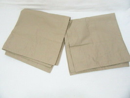 Ralph Lauren Solid Tan/Sand Khaki Cotton 2-PC 16-inch Square Pillow Covers - £35.35 GBP
