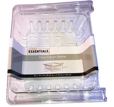 Storage Essentials Clear Clip On Basket 8” x 7” x 3”-Brand New-SHIPS N 24 HOURS - £11.64 GBP