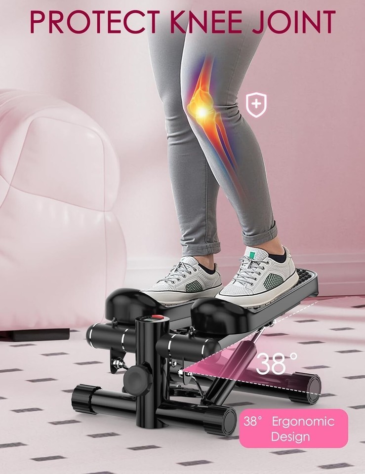 330LB Capacity Mini Exercise Stepper with Resistance Bands for Home Fitness Item image 6