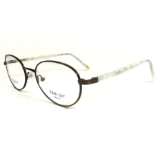 Konishi Eyeglasses Frames KF8427 C1 ANTIQUE BROWN Ivory Marble Oval 51-20-140 - £34.72 GBP