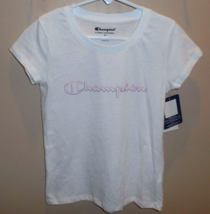 Champion Girls Size XS White Short Sleeve Top Shirt T-Shirt New - £14.04 GBP