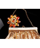 Gold Flapper purse / vintage Whiting &amp; Davis mesh purse / Joan rivers br... - £131.89 GBP