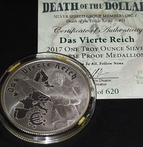 1oz Silver -2017 Das Vierte Reich Proof Silver Shield Rare W/BOX Coa - £358.83 GBP