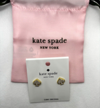 Kate Spade Gold Plated Everyday Spade  Cubic Zirconia Pave&#39;  Stud Earrings - £19.54 GBP