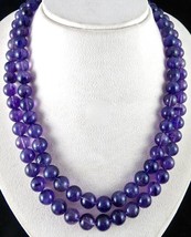 Natural Amethyst Beads Round 2 L 800 Ct Semi Precious Big Gemstone Fine Necklace - £140.92 GBP