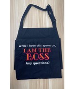 I Am the Boss embroidered cotton apron - £23.62 GBP