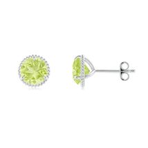 ANGARA Natural Peridot Martini Stud Earrings in Sterling Silver for Wome... - $141.55+