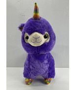 Fun &amp; Fun 18” Purple Rainbow Sparkle Alpaca Llama Unicorn Soft Stuffed P... - £7.61 GBP