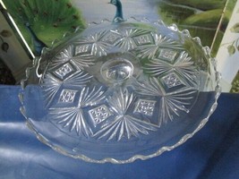 1940 S Footed Glass Cake Plate Stand Server 4 1/2 X 11 - £51.43 GBP