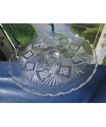 1940 S FOOTED GLASS CAKE PLATE STAND SERVER 4 1/2 X 11 - £50.99 GBP