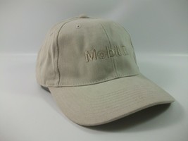 Mobil 1 Hat Beige Hook Loop Baseball Cap - $11.81