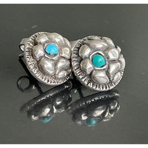 Cute 925 Sterling Silver &amp; Petite Turquoise Stud Earrings Sky - £22.95 GBP