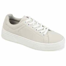 Journee Collection Women Low Top Sneakers Leeon Size US 8.5M Gray Faux Leather - £11.87 GBP