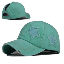 L cap snapback hat girl baseball cap star pattern horsetail cap hip hop fitted cap hats thumb200