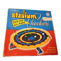 Vtg 1952 Stadium Checkers Marble Game Fun For All Ages #300 Original Box... - $23.33