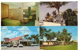 4 Postcards Sarasota Florida Mel-O-Dee Restaurant Silver Beach Court Unp... - £3.95 GBP