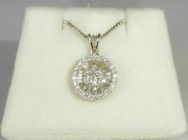 1.50CT Round Cut Simulated White Diamond Pendant Necklace 14K white Gold Plated - £95.06 GBP