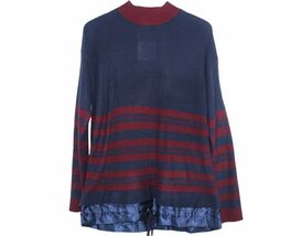 YAL NEW YORK WOMENS SIZE LARGE STRIPE TURTLENECK COLOR BLOCK RUFFLE HEM ... - $45.00