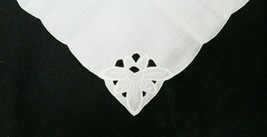 Vintage New Embroidered Linen Napkins Set of 8 Winter White 16 Inches Sq... - $12.19