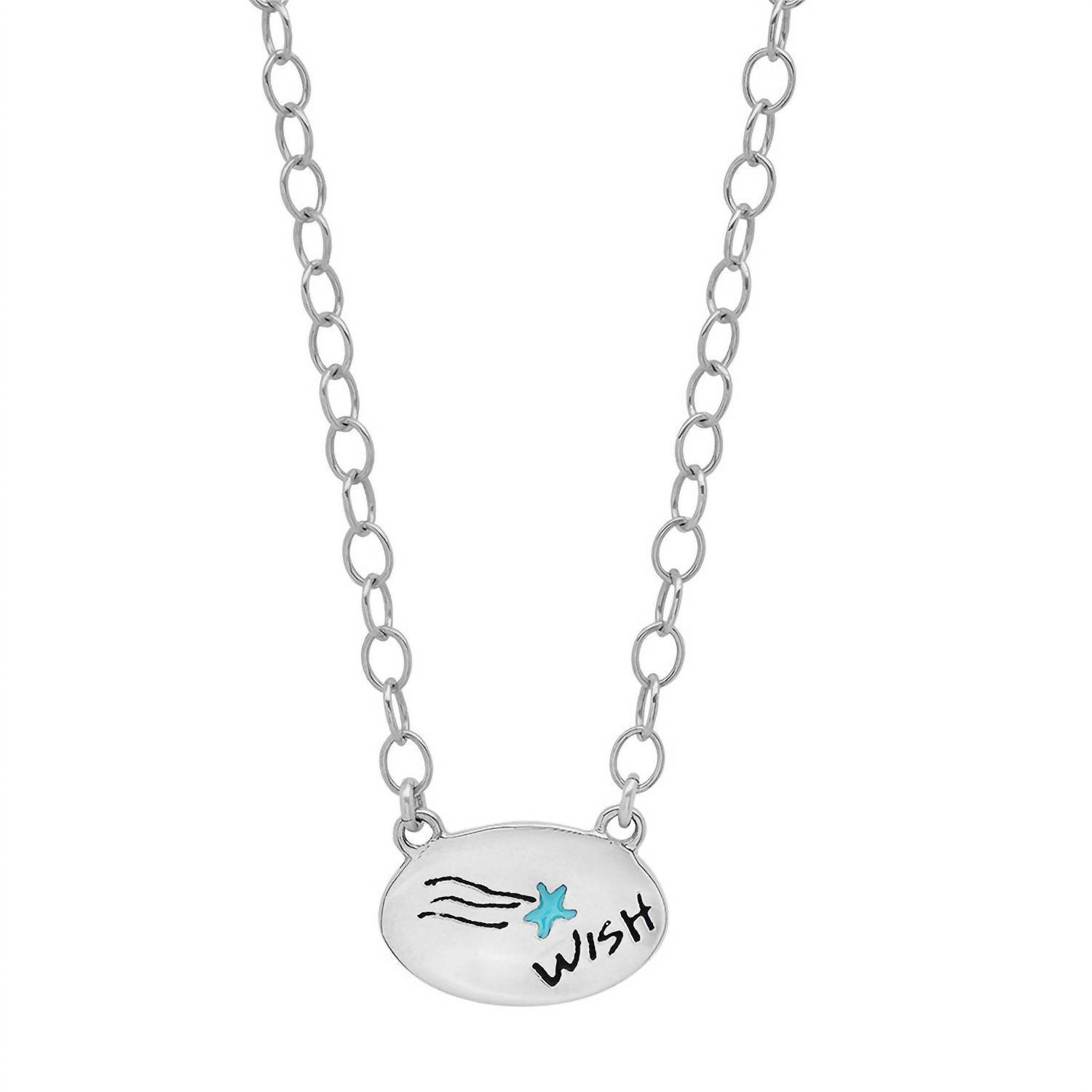 Jessica Elliot women's enamel oval necklace - wish in Sterling - size One Size