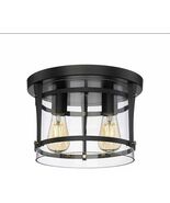 OVE 2-Light Flush Mount Ceiling Light Joakim 11.8&quot;X 8&quot; Black 960 Lumens New - $49.49
